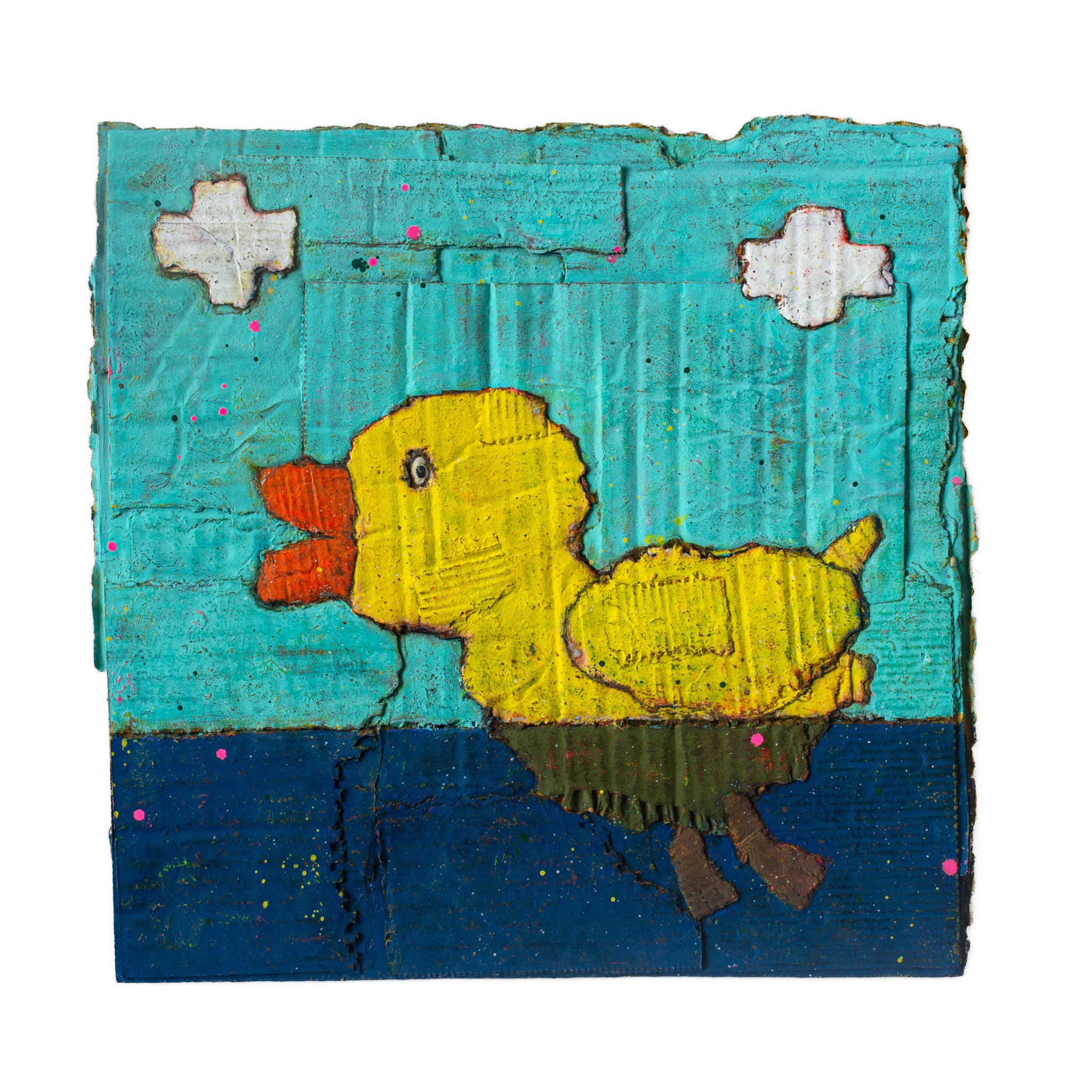 Nishimoto 絵画「アヒル」｜Cardboard Original – 務古屋 Online shop